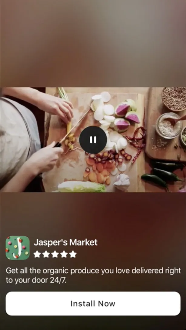 通过 Facebook Audience Network 投放带有行动号召的奖励式视频广告的示例